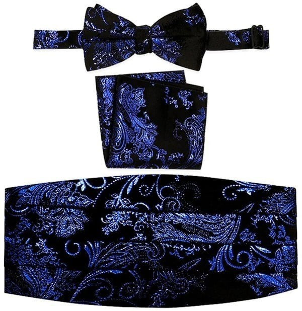 CM-93P-MEN'S ADJUSTABLE PAISLEY CUMMERBUND SET