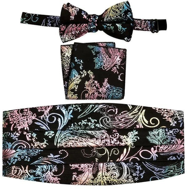 CM-93P-MEN'S ADJUSTABLE PAISLEY CUMMERBUND SET