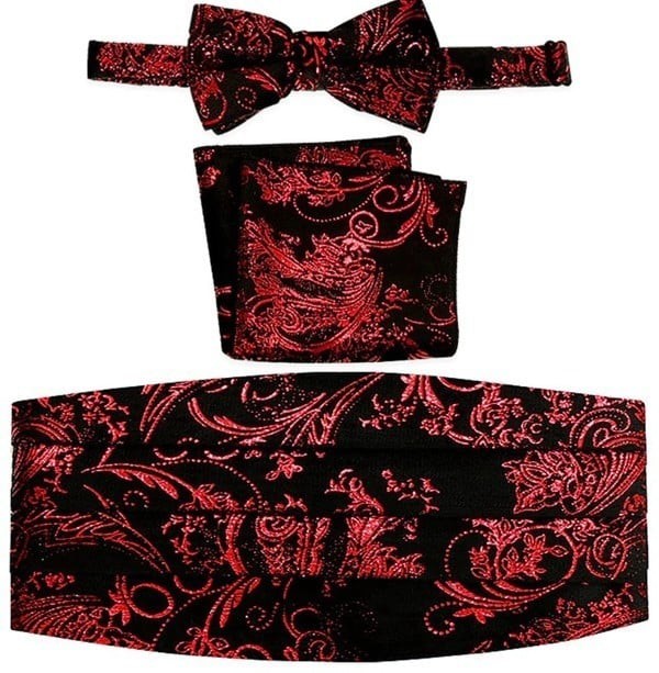 CM-93P-MEN'S ADJUSTABLE PAISLEY CUMMERBUND SET
