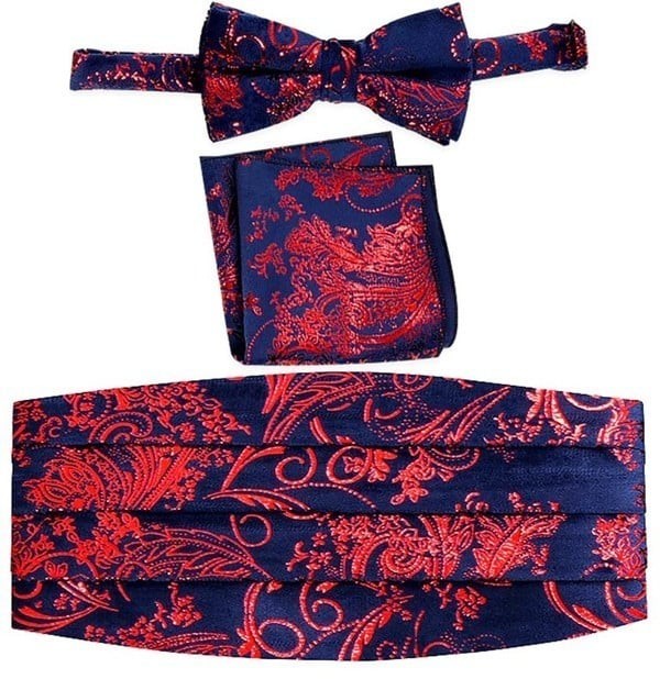 CM-93P-MEN'S ADJUSTABLE PAISLEY CUMMERBUND SET