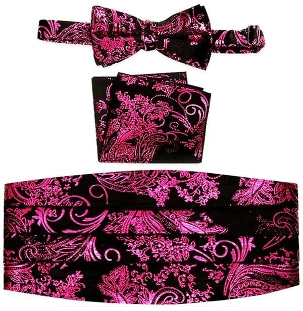 CM-93P-MEN'S ADJUSTABLE PAISLEY CUMMERBUND SET