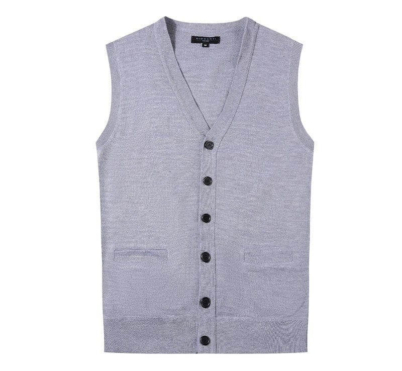 SW-919-Men's V-Neck Cardigan Vest