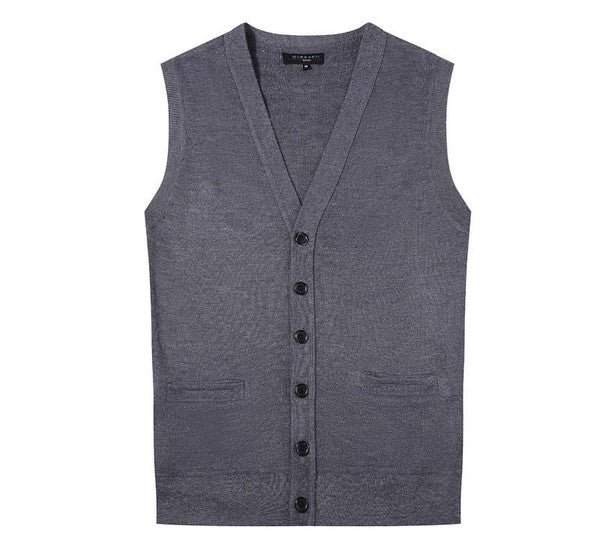 SW-919-Men's V-Neck Cardigan Vest