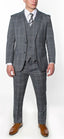 6009-GREY-CHECKER-3PC-SLIM-SHORT-SIZE 34S-46S