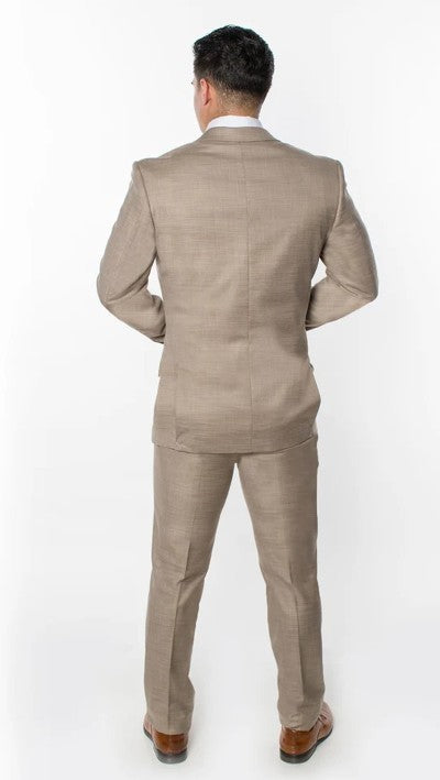 0064-BEIGE-TEXTURED-3PC-SLIM-REGULAR-SIZE 34R-44R