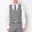 3107-D GRAY-CHEC-3PC-SLIM-LONG-SIZE 38L-56L