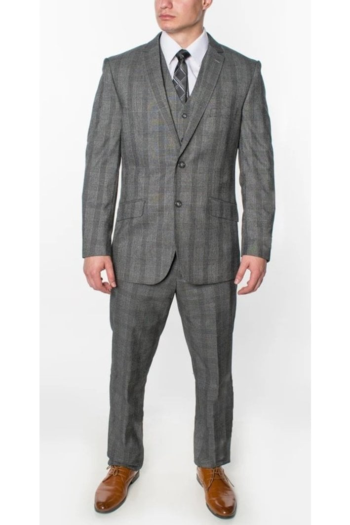 1500-CHECKER-GRAY-3PC-SLIM-SHORT-SIZE 34S-46S