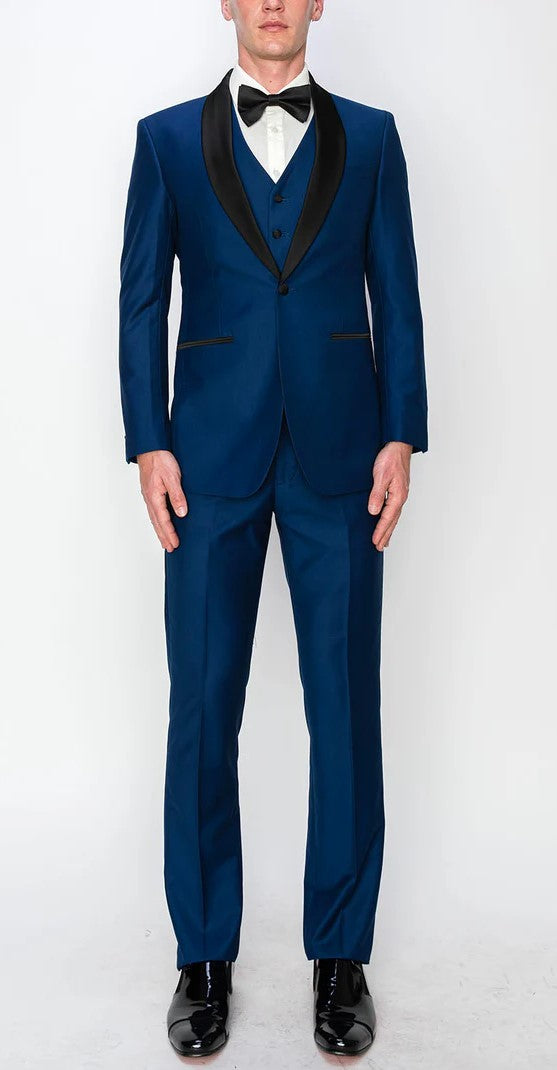 1889-TUX-SHINY-BLUE-3PC-SLIM-SHORT-SIZE 34S-46S