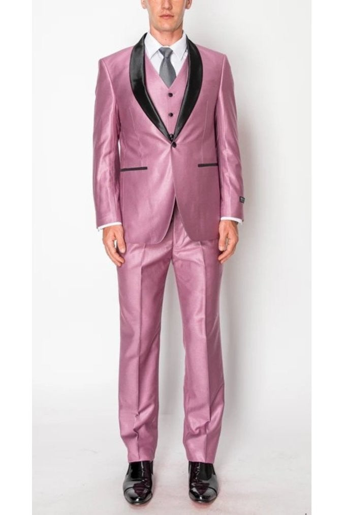1889-TUXEDO-SHINY-PINK-3PC-SLIM-SHORT-SIZE 34S-46S
