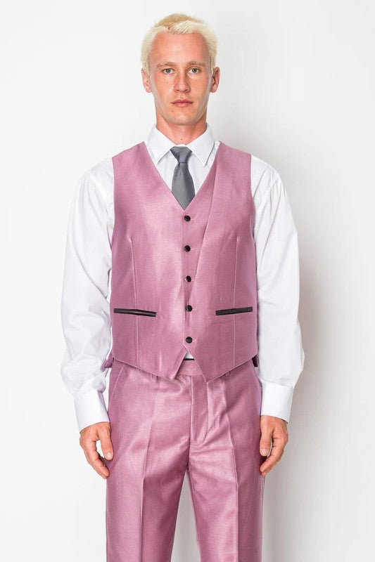 1889-TUXEDO-SHINY-PINK-3PC-SLIM-LONG-SIZE 38L-56L