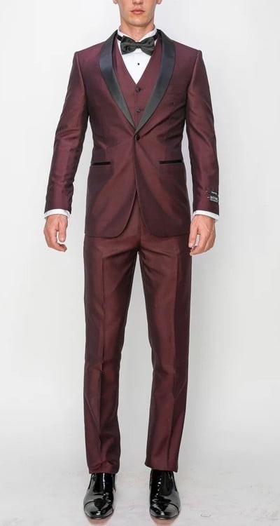 0408-TUX-SHINY-MAROON-3PC-SLIM-SHORT-SIZE 34S-46S