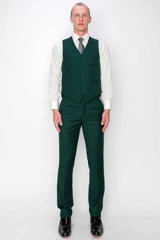 8745-FOREST-GREEN-3PC-SLIM-REGULAR-SIZE 34R-44R