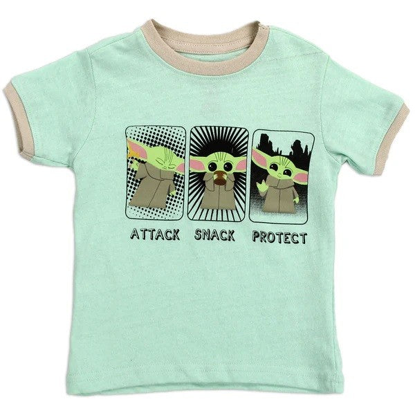 BABY YODA Boys 4-7 T-Shirt Pack of 6