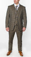 1511-CHECKER-BROWN-3PC-SLIM-REGULAR-SIZE 46R-56R
