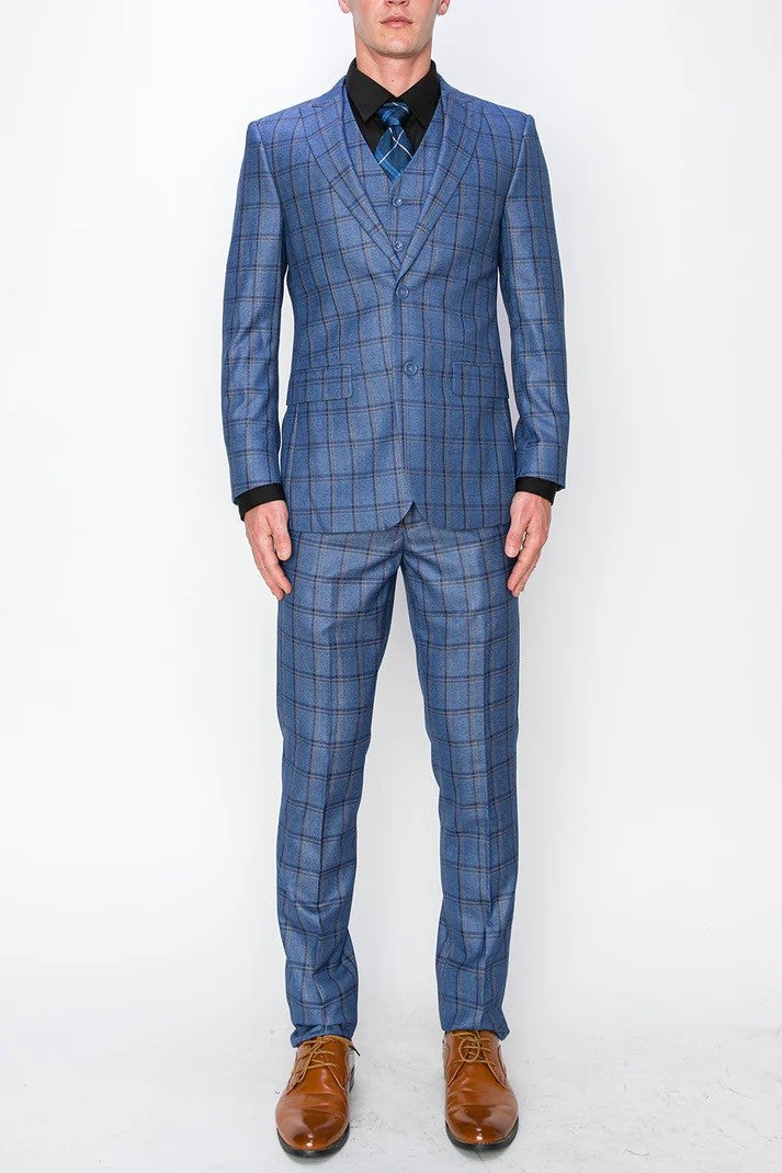 7270-BLUE-CHECKER-3PC-SLIM-REGULAR-SIZE 34R-44R