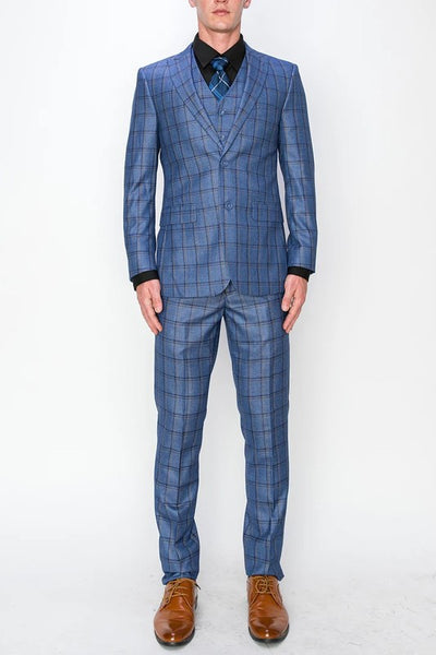 7270-BLUE-CHECKER-3PC-SLIM-REGULAR-SIZE 34R-44R