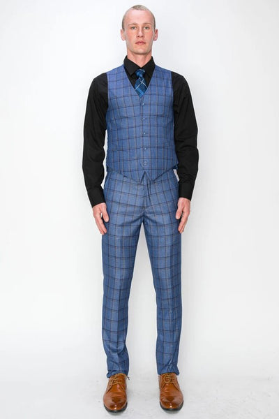 7270-BLUE-CHECKER-3PC-SLIM-REGULAR-SIZE 46R-56R