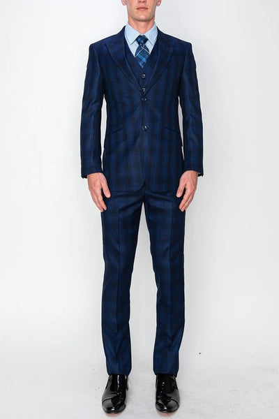 5500-BLUE-CHECKER-3PC-SLIM-REGULAR-SIZE 34R-44R