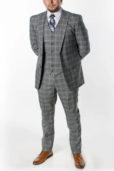 2306-GRAY-CHECKER-3PC-SLIM-SHORT-SIZE 34S-46S