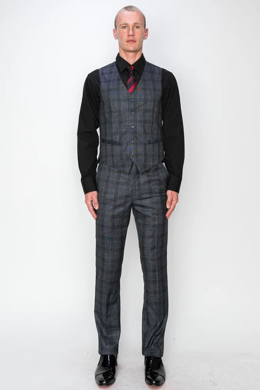 6153-CHAR-CHECKER-3PC-SLIM-REGULAR-SIZE 34R-44R