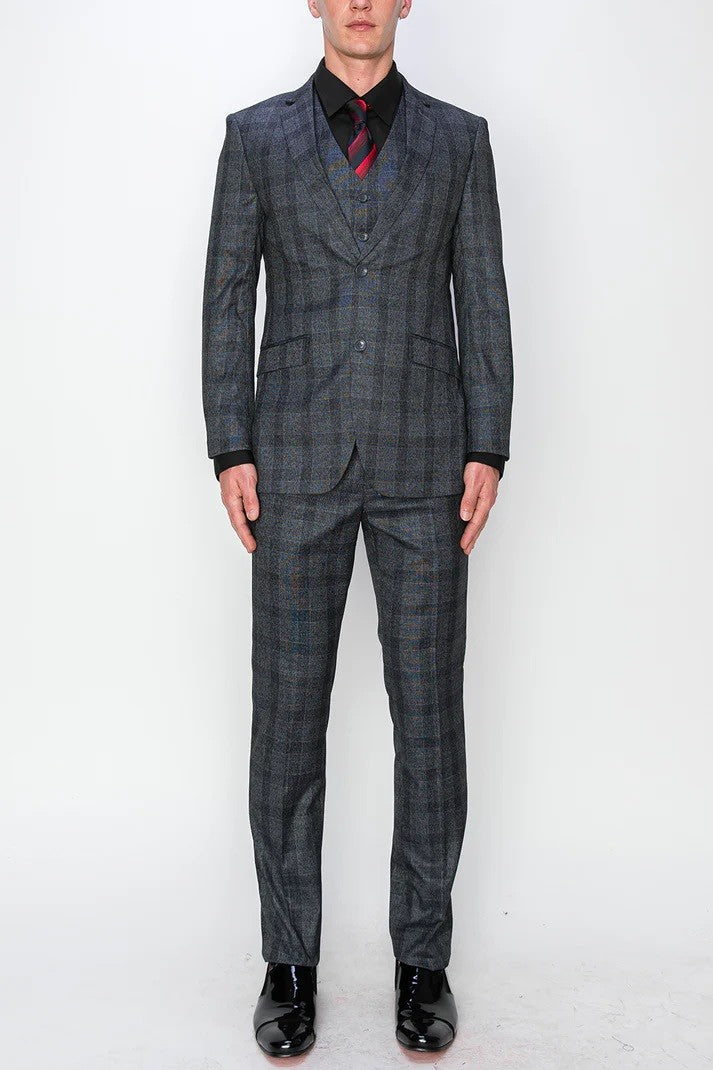 6153-CHAR-CHECKER-3PC-SLIM-REGULAR-SIZE 34R-44R