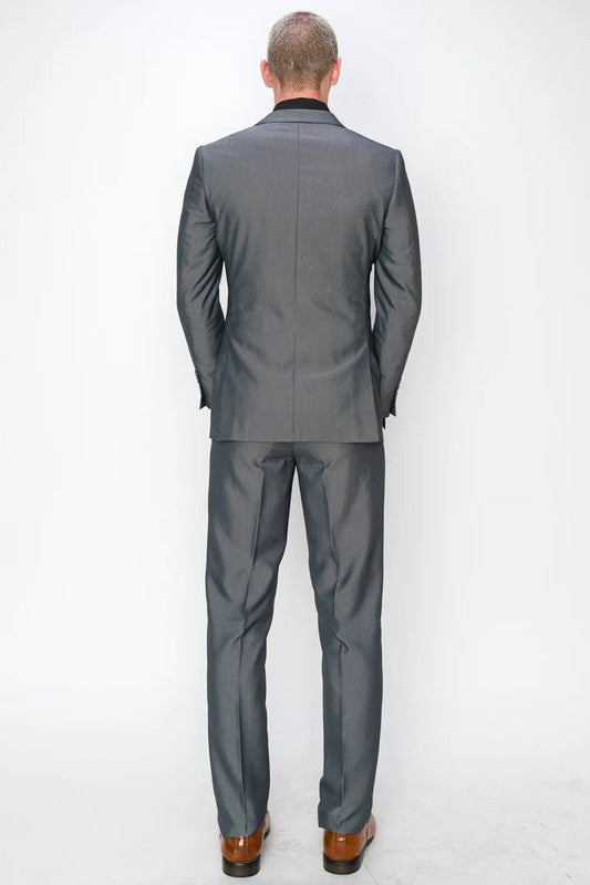 2645-SHINY-GRAY-TEXT-3PC-SLIM-REGULAR-SIZE 46R-56R