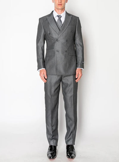 DB-1088-GRAY-DOUBLE-BREAST-SLIM-SHORT-SIZE 34S-46S