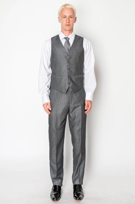 DB-1088-GRAY-DOUBLE-BREAST-SLIM-LONG-SIZE 38L-56L