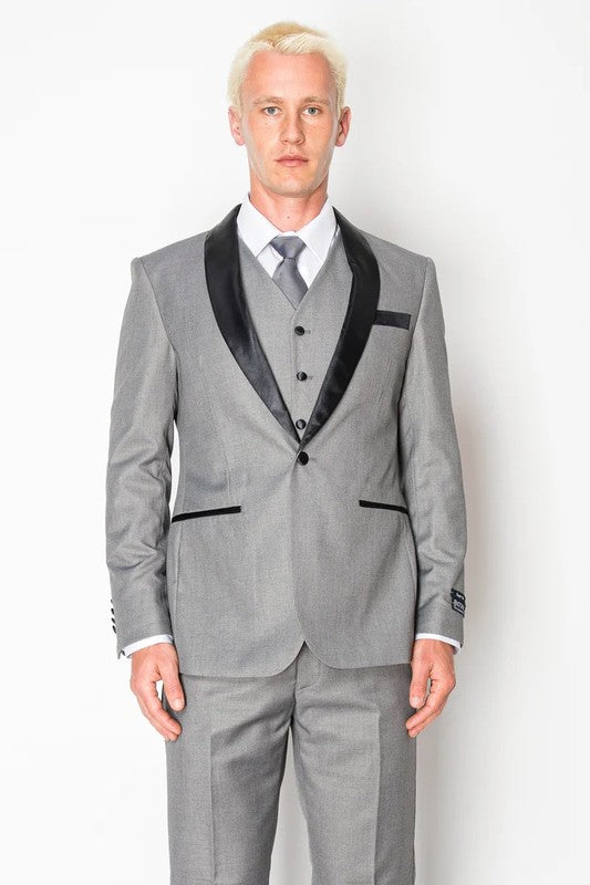 8745-TUX-GRAY-3PC-SLIM-SHORT-SIZE 34S-46S