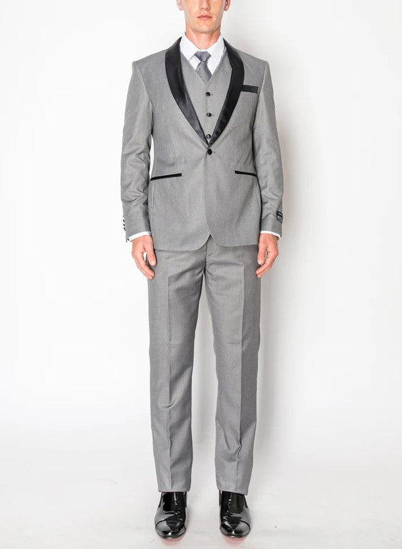 8745-TUX-GRAY-3PC-SLIM-SHORT-SIZE 34S-46S