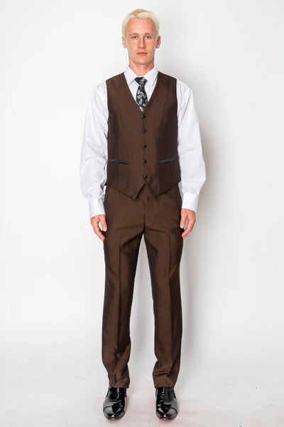 2645-TUX-SHINY-D-BROWN-3PC-SLIM-REG-SIZE 46R-56R