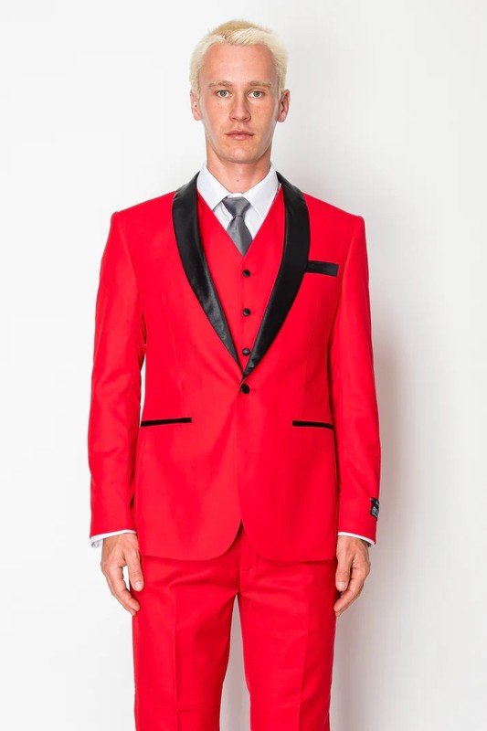 8745-TUXEDO-RED-3PC-SLIM-LONG-SIZE 38L-56L