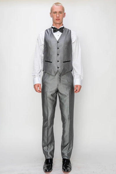 1889-TUX-SHINY-GRAY-3PC-SLIM-LONG-SIZE 38L-56L