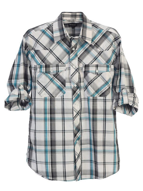 LS-22R-BOYS-ROLL-UP-SHIRT-7 COLORS-SIZE 2-4