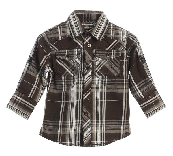 LS-22R-BOYS-ROLL-UP-SHIRT-7 COLORS-SIZE 2-4