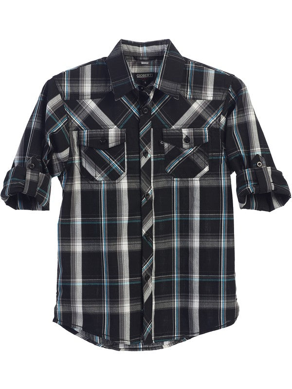 LS-22R-BOYS-ROLL-UP-SHIRT-7 COLORS-SIZE 2-4
