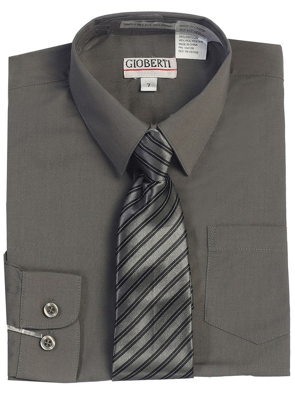 DS-85C-DRESS-SHIRT-WITH-TIE-9 COLORS-SIZE 2-7