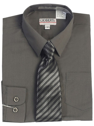 DS-85C-DRESS-SHIRT-WITH-TIE-9 COLORS-SIZE 2-7