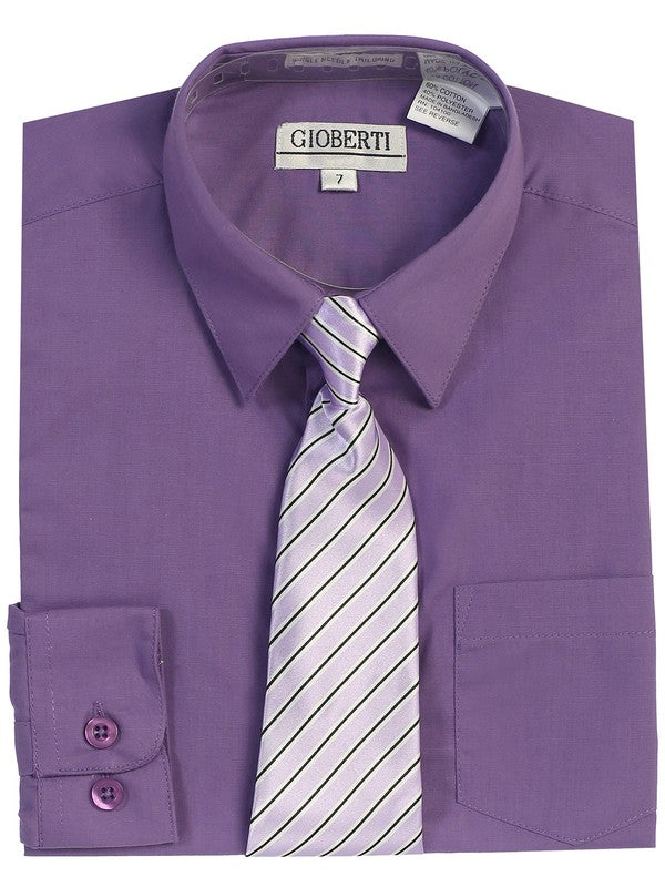 DS-85C-DRESS-SHIRT-WITH-TIE-9 COLORS-SIZE 2-7