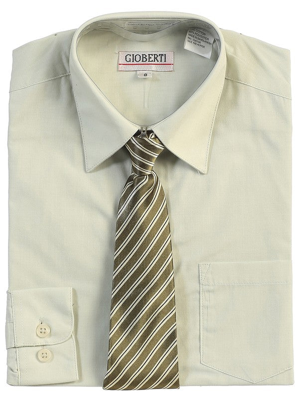 DS-85C-DRESS-SHIRT-WITH-TIE-9 COLORS-SIZE 2-7