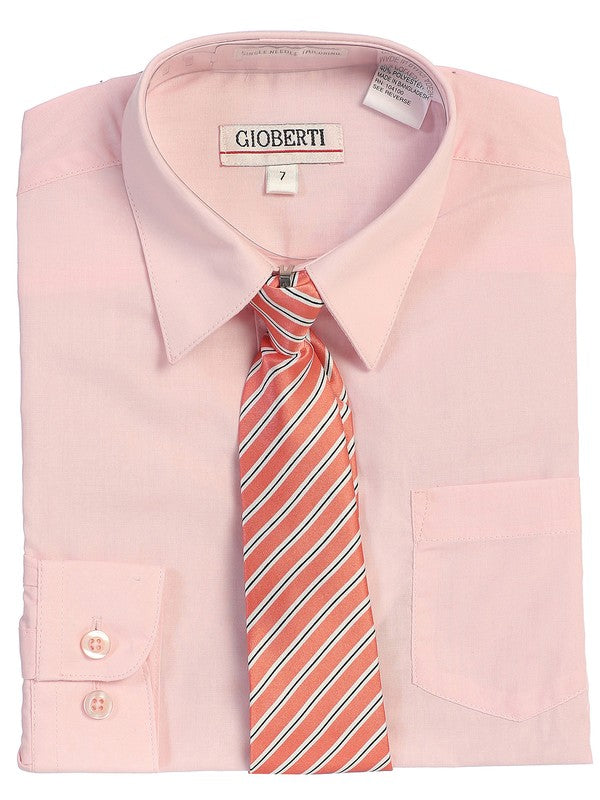 DS-85C-DRESS-SHIRT-WITH-TIE-9 COLORS-SIZE 2-7