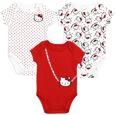 HELLO KITTY NB Girls 3-Pack Creepers Set Pack of 6