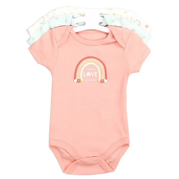 VIEWS Girls Newborn 3-Pack Creeper Set Pack of 6