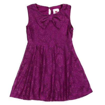 Girls 2-4T Bow Front Glitter Lace Dress Pack of 6