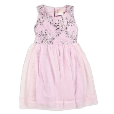 Girls 4-6X Silver Emb. Sequin Dress Pack of 6