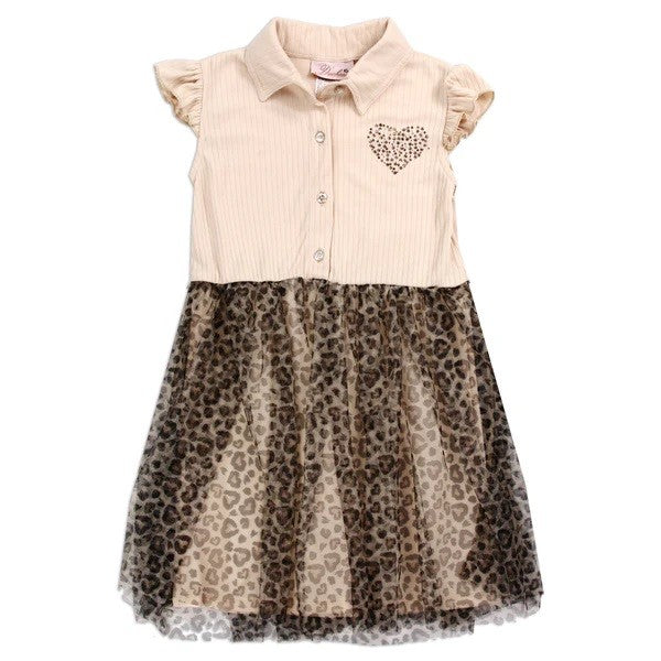 4-6X Girls Rib Mesh Collared Dress Pack of 6