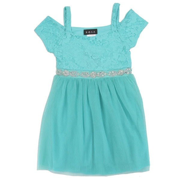 Girls 4-6X Mesh Holiday Jewel Trim Dress Pack of 6