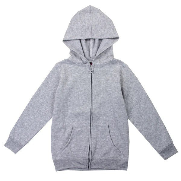 Girls 2-4T Basic Fleece Zip Hoodie GRAY Pack of 6