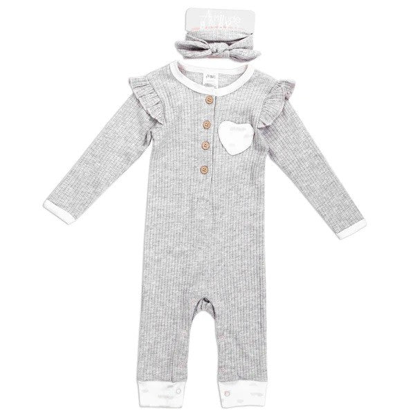 Girls Newborn Coverall & Headband Set Pack of 6