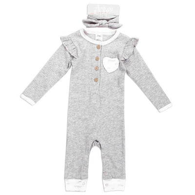 Girls Newborn Coverall & Headband Set Pack of 6